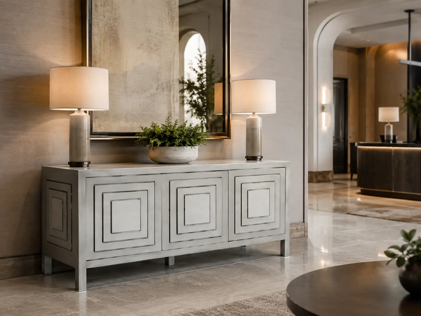 Custom banquette in room setting