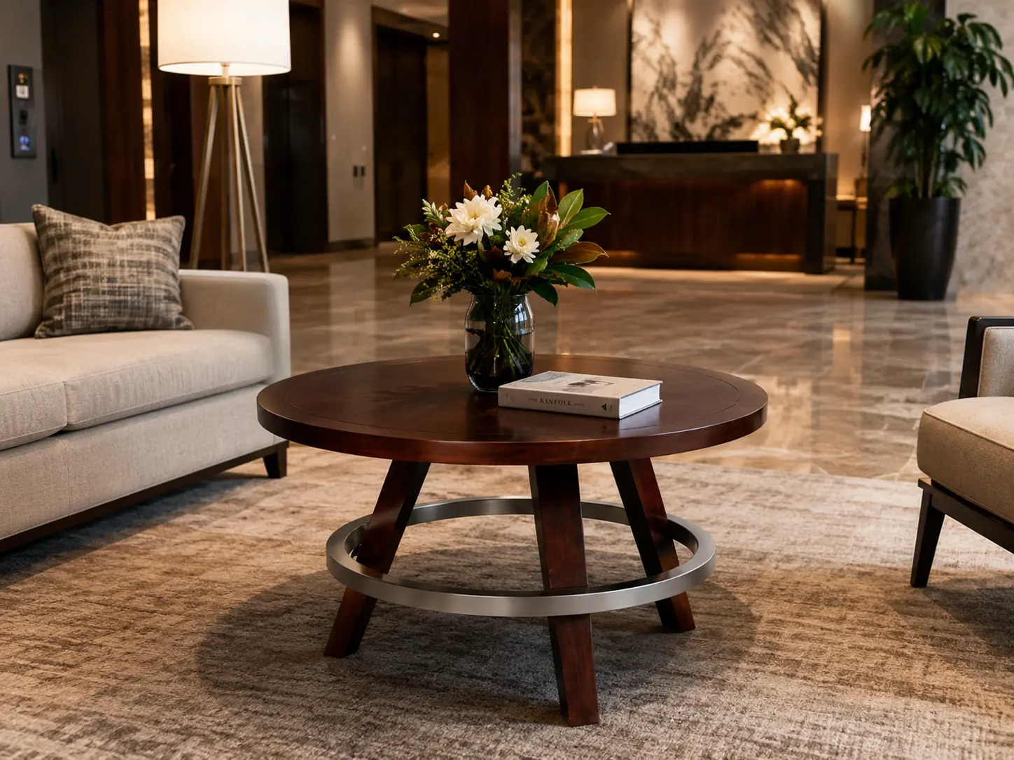 Custom banquette in room setting